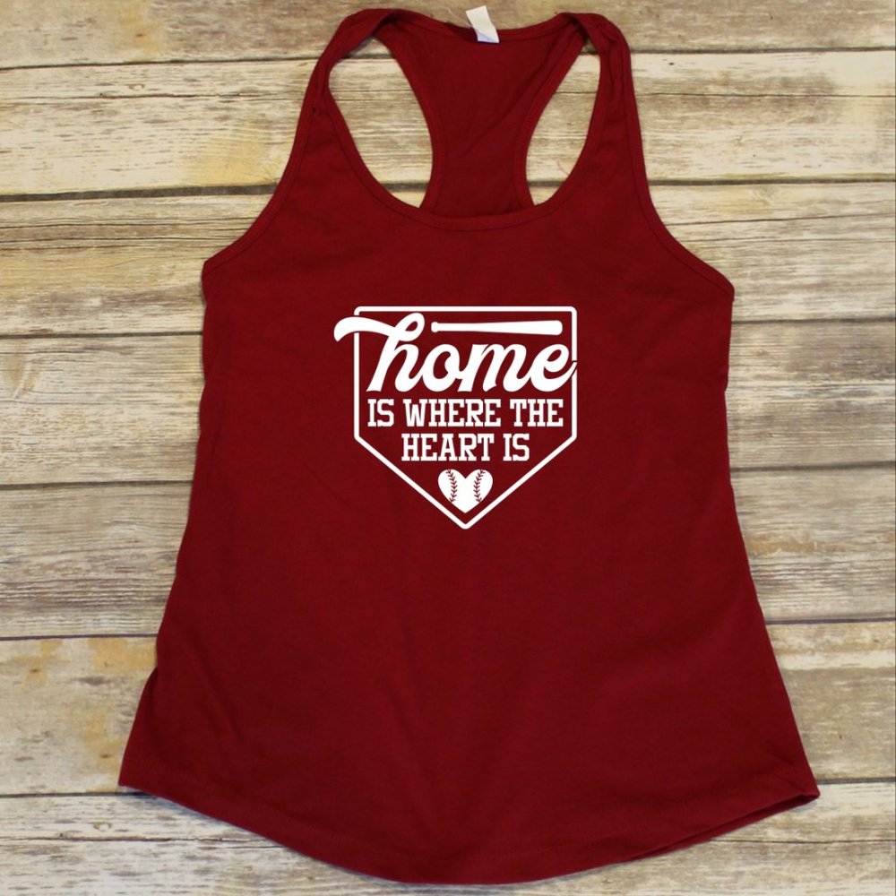 Home is Where the Heart is - Baseball themed tank top
